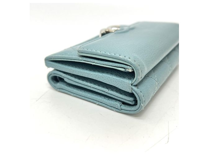 Chanel Hellblau Tri-Fold Geldbörse - Ansicht 3