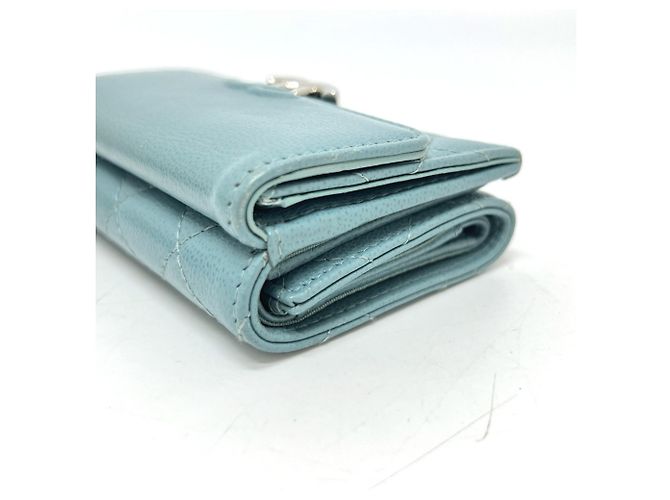 Chanel Hellblau Tri-Fold Geldbörse - Ansicht 4
