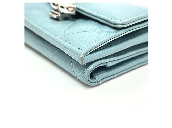 Chanel Hellblau Tri-Fold Geldbörse - Ansicht 6