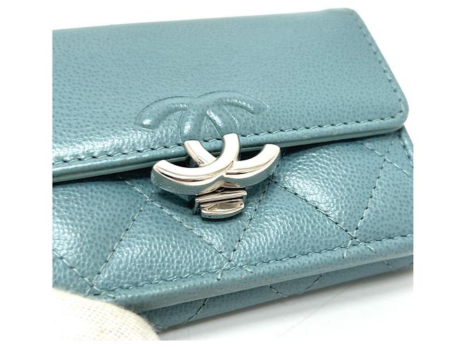 Chanel Hellblau Tri-Fold Geldbörse - Ansicht 7