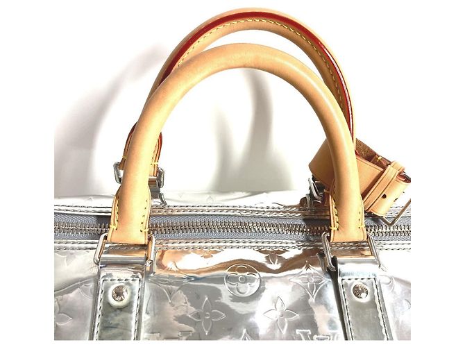 Borsa da Viaggio Keepall Bandoulière 50 Monogramma Specchio Louis Vuitton Argento - vista 3