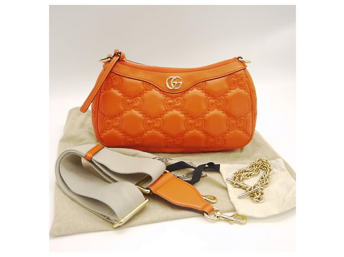 Bolso de cuero GG Matelassé Gucci Naranja - vista 10