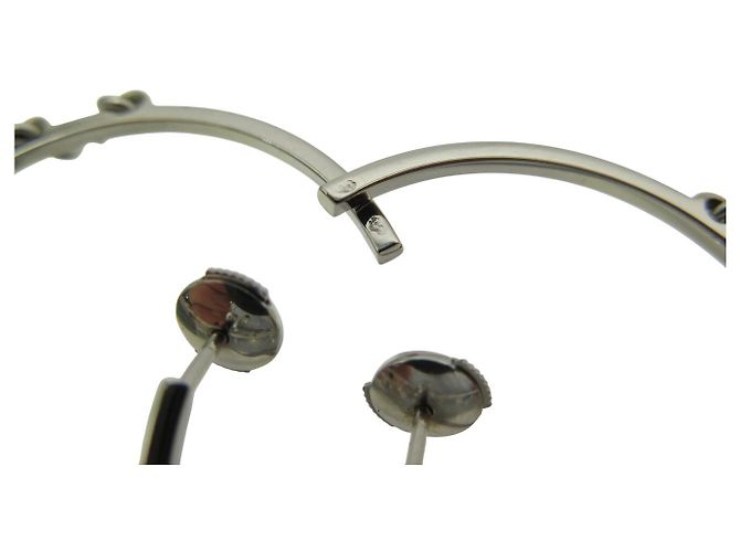 Christian Dior NOVAS ARGOLAS DE OURO BRANCO DIOR COQUINES 19GR DIAMANTE 0,9CT Prata - vista 11