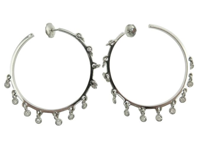 Christian Dior NOVAS ARGOLAS DE OURO BRANCO DIOR COQUINES 19GR DIAMANTE 0,9CT Prata - vista 9
