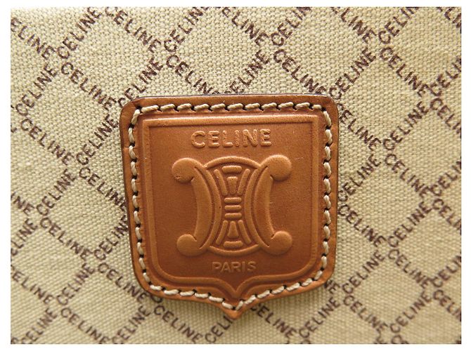 Céline MALLETTA VINTAGE CELINE IN CANVAS TRIOMPHE E PELLE VALIGETTA CON CODICE Marrone - vista 14