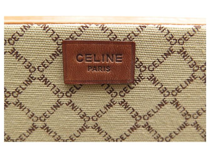 Céline MALLETTA VINTAGE CELINE IN CANVAS TRIOMPHE E PELLE VALIGETTA CON CODICE Marrone - vista 18