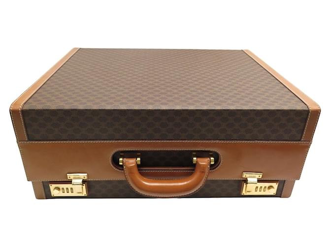 Céline MALLETTA VINTAGE CELINE IN CANVAS TRIOMPHE E PELLE VALIGETTA CON CODICE Marrone - vista 2