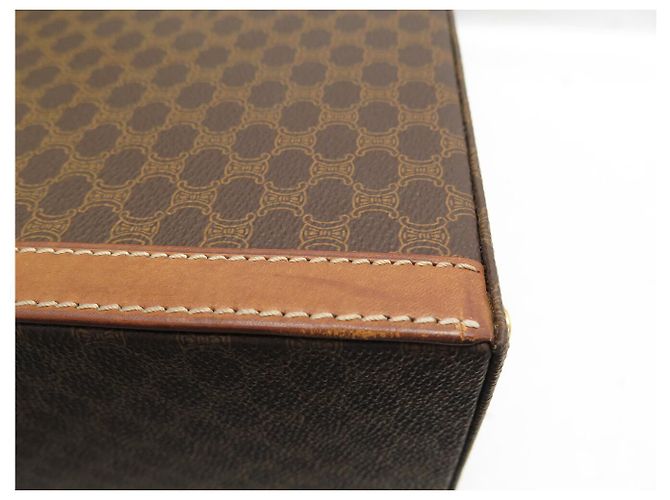 Céline MALLETTA VINTAGE CELINE IN CANVAS TRIOMPHE E PELLE VALIGETTA CON CODICE Marrone - vista 22