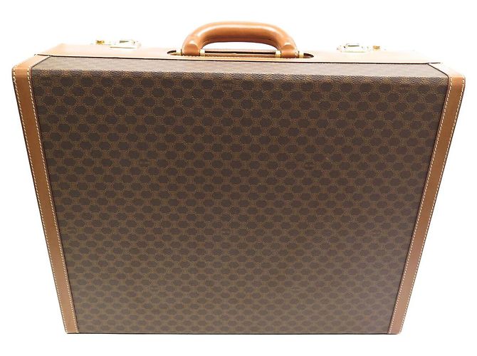 Céline MALLETTA VINTAGE CELINE IN CANVAS TRIOMPHE E PELLE VALIGETTA CON CODICE Marrone - vista 7