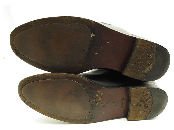 LOUIS VUITTON HERITAGE CAVALIERES SCHWARZE LEDERSTIEFEL MIT LV-LOGO 37 REITSTIEFEL - Ansicht 7