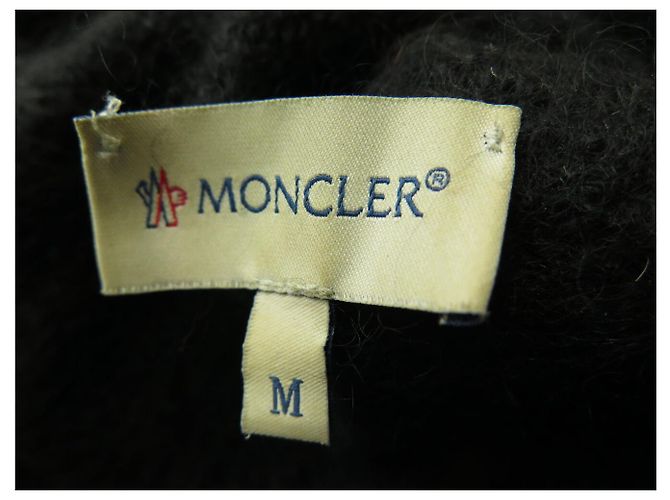 VINTAGE MONCLER PULLOVER M 38 AUS MOHAIR WOLLE & NYLON SCHWARZER ROLLKRAGEN - Ansicht 12