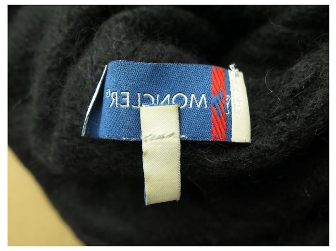VINTAGE MONCLER PULLOVER M 38 AUS MOHAIR WOLLE & NYLON SCHWARZER ROLLKRAGEN - Ansicht 13