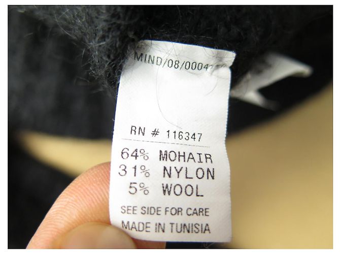VINTAGE MONCLER PULLOVER M 38 AUS MOHAIR WOLLE & NYLON SCHWARZER ROLLKRAGEN - Ansicht 8
