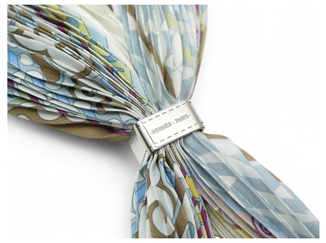 Aline Hermès RARE SCIARPA PLEAT HERMES LA DONNA CON SUOLE DI VENTO + ANELLO BOLDUC Multicolore - vista 12