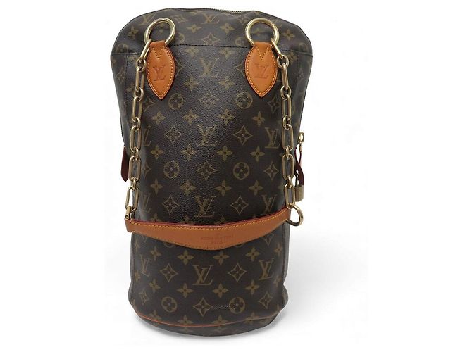 BORSA A MANO LOUIS VUITTON X LAGERFELD PUNCHING BAG ICONOCLAST M40230 MONOGRAMMA Marrone - vista 2