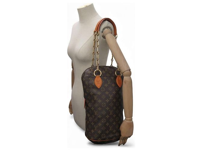 BORSA A MANO LOUIS VUITTON X LAGERFELD PUNCHING BAG ICONOCLAST M40230 MONOGRAMMA Marrone - vista 7