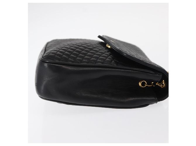 Bally Vintage Schultertasche aus gestepptem Leder mit Kette Schwarz - Ansicht 3