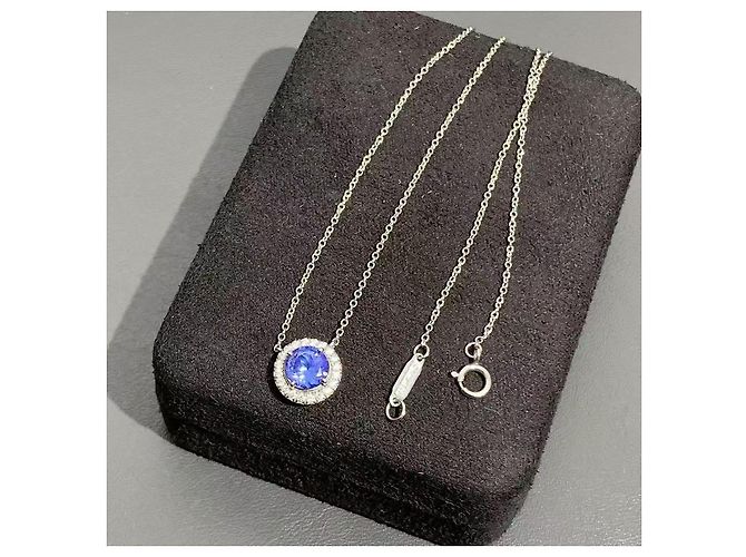 Tiffany & Co Collana pendente Tiffany Soleste zaffiro blu diamanti Argento - vista 6