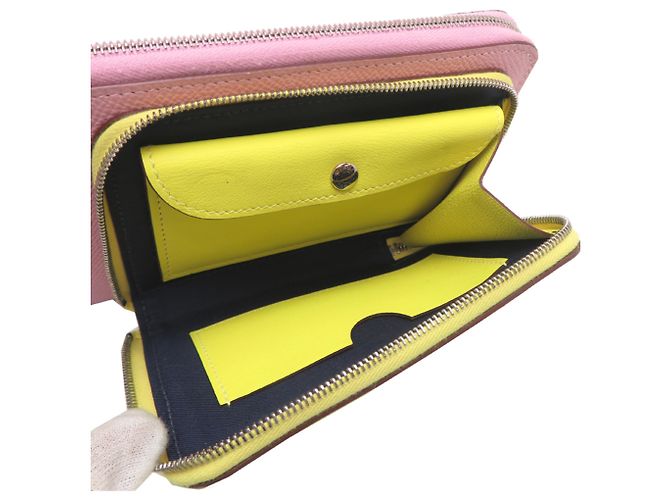 Borsa a spalla Hermès Hermès Nouveau To Go Zip B Stamp per donne Rosa D'oro Giallo - vista 7