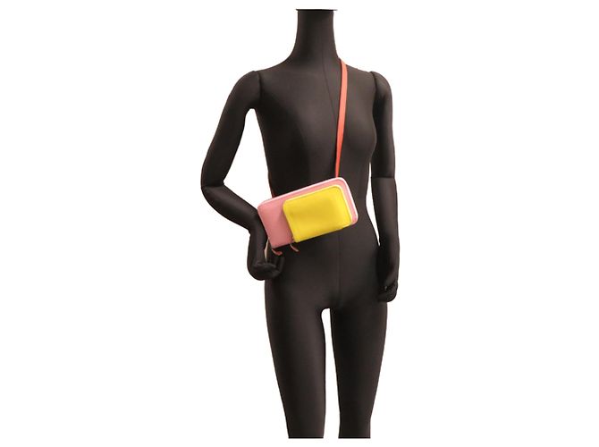 Borsa a spalla Hermès Hermès Nouveau To Go Zip B Stamp per donne Rosa D'oro Giallo - vista 9