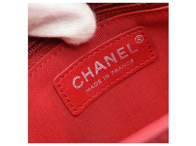Chanel Hula Hoop Tasche aus gestepptem Lammleder mittel Rot - Ansicht 4