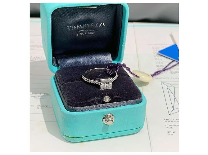 Verlobungsring mit Princess-Schliff-Diamant Novo oder Soleste von Tiffany & Co. Silber - Ansicht 5
