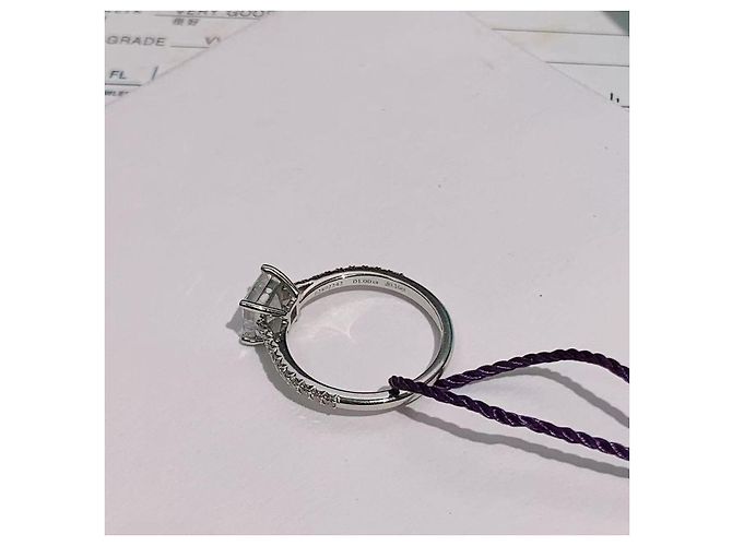 Verlobungsring mit Princess-Schliff-Diamant Novo oder Soleste von Tiffany & Co. Silber - Ansicht 7