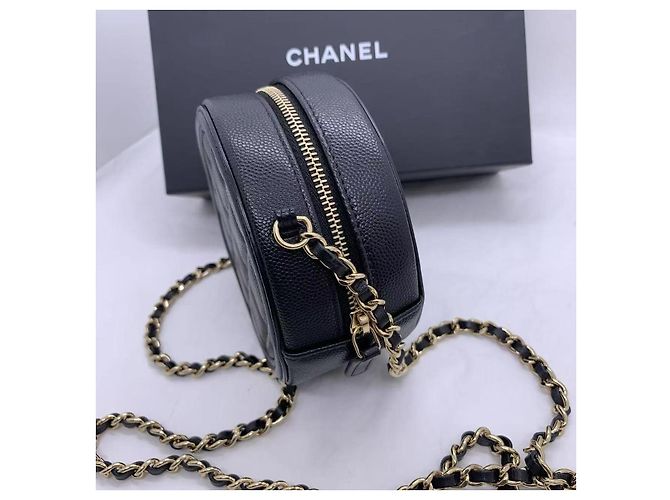 Clutch Rotonda Filigrana CC in Pelle Caviar Nera Chanel Nero - vista 4