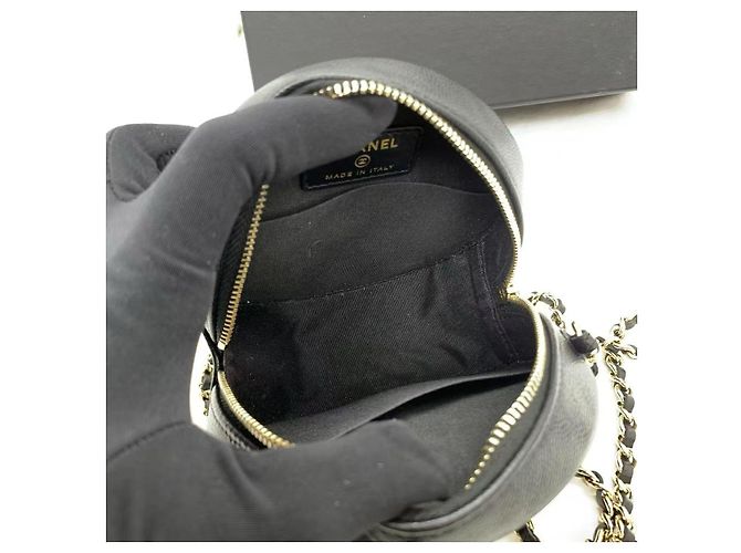 Clutch Rotonda Filigrana CC in Pelle Caviar Nera Chanel Nero - vista 8