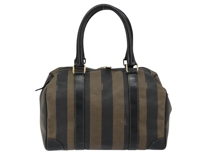Fendi Vintage Pequin Boston Coated Canvas Medium - vista 2