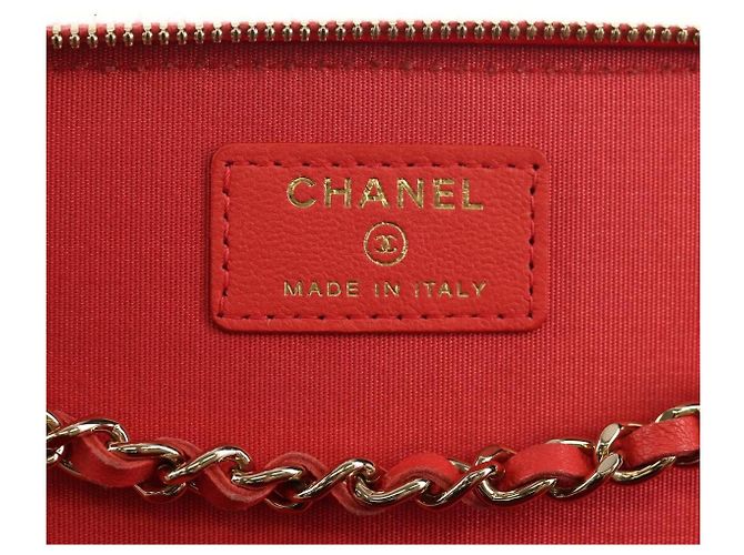Vanity Trucco Classico Chanel con Catena in Rafia Striata e Juta Piccolo Beige - vista 6