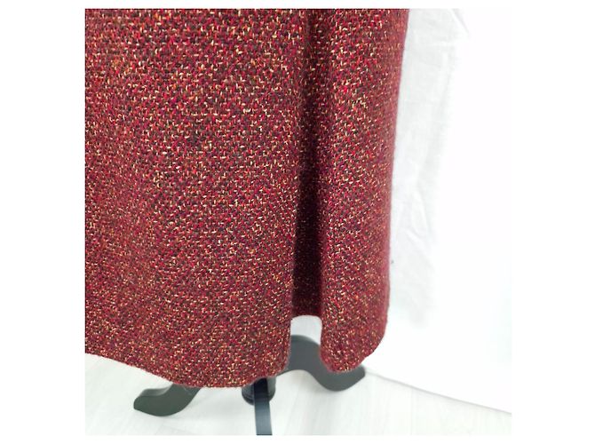 Falda roja melange de lana Max Mara Burdeos - vista 6