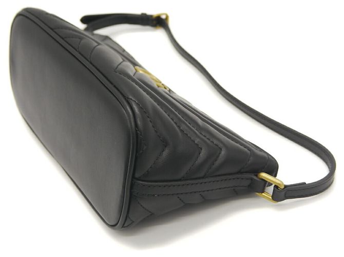Borsa in pelle nera Gucci GG Marmont Nero - vista 4