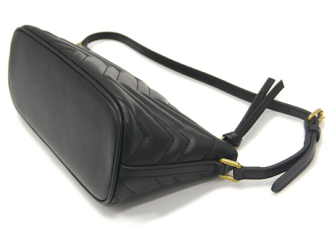 Borsa in pelle nera Gucci GG Marmont Nero - vista 5