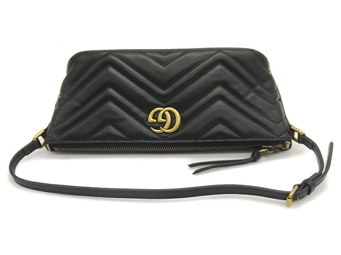 Borsa in pelle nera Gucci GG Marmont Nero - vista 6