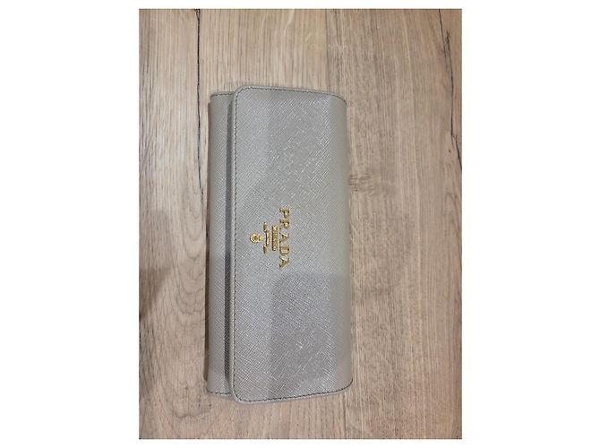 Prada Saffiano Leder Geldbörse Sand Caramel Karamell - Ansicht 5