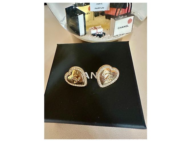 Orecchini Chanel dorati in acciaio D'oro - vista 3