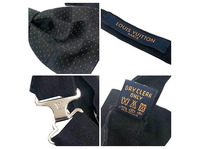 Cravatta a farfalla in seta Damier Dot nera Louis Vuitton Nero - vista 3