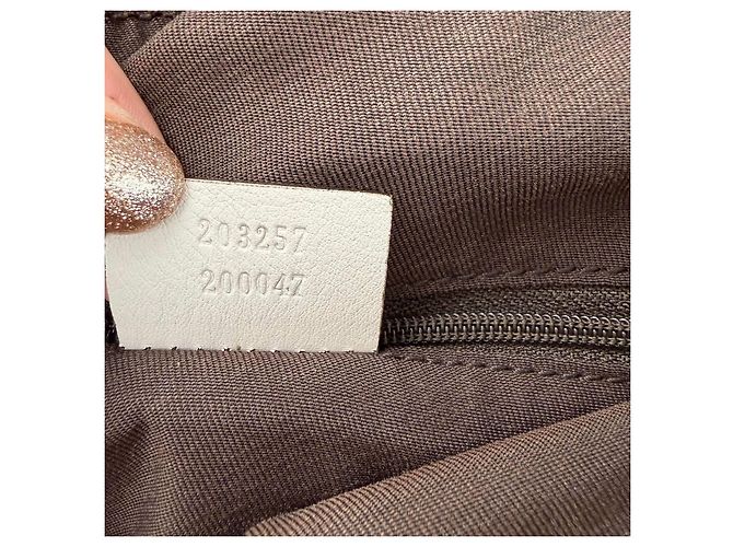 Bolsa mensageiro D ring Abbey pequena em lona GG Gucci Bege - vista 10