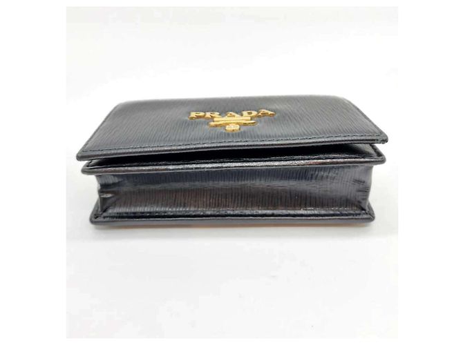 Prada Black Vitello Move Leather Card Case - view 4