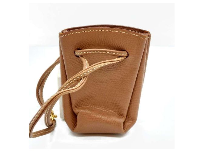 Pochette Vespa Hermès in pelle Courchevel marrone - vista 2