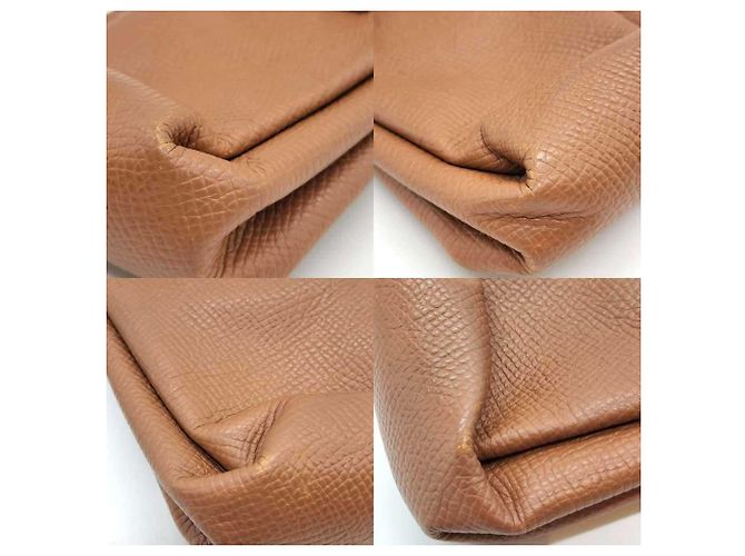 Pochette Vespa Hermès in pelle Courchevel marrone - vista 4