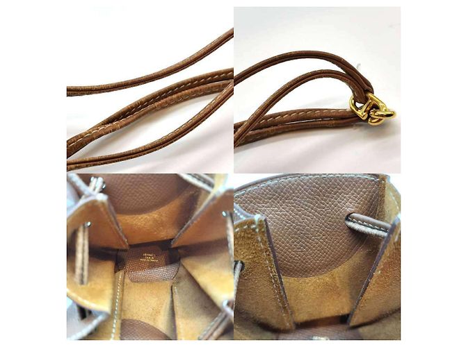 Pochette Vespa Hermès in pelle Courchevel marrone - vista 5