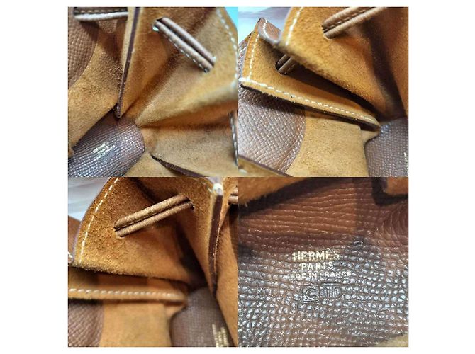 Pochette Vespa Hermès in pelle Courchevel marrone - vista 6