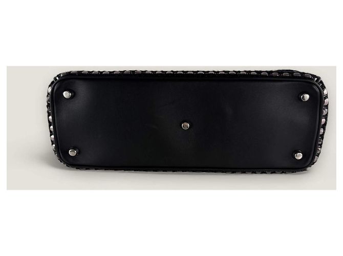 Christian Dior Diorissimo Tasche aus mittlerem metallischem Tweed mit Dior-Patch Dunkelblau - Ansicht 14