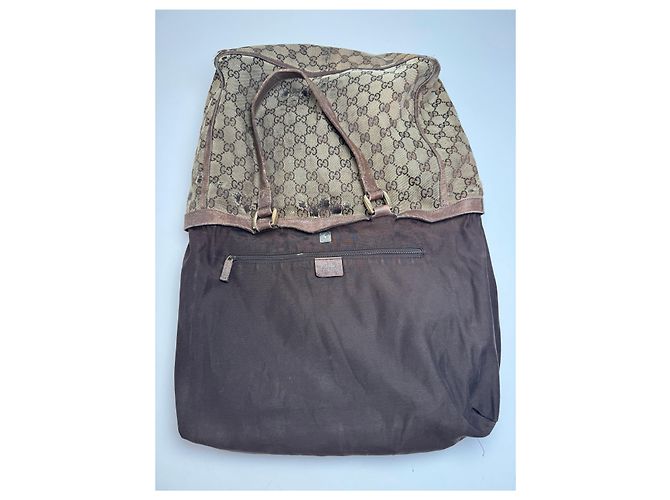 Vintage Gucci Monogram Handtasche Beige Braun - Ansicht 3