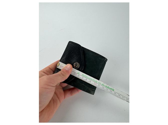 Vintage Dior Snake Emblossed Leather Wallet Black - view 10
