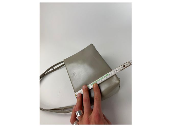 Vintage Givenchy Lederhandtasche grau - Ansicht 10