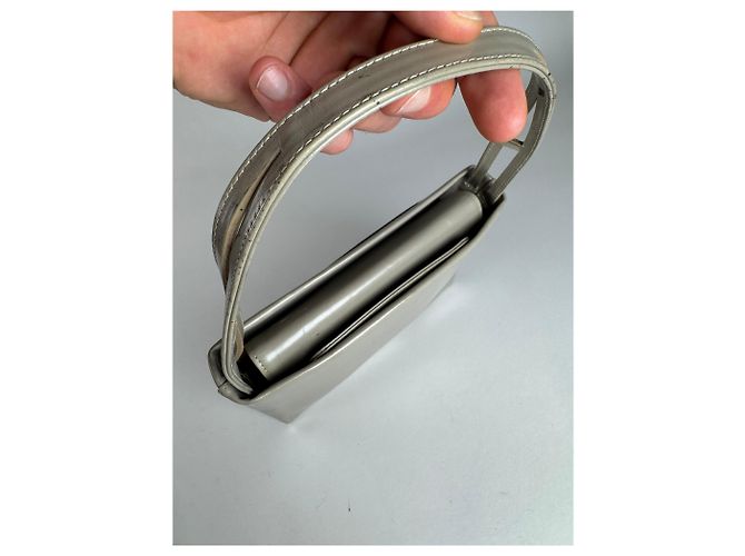 Vintage Givenchy Lederhandtasche grau - Ansicht 4