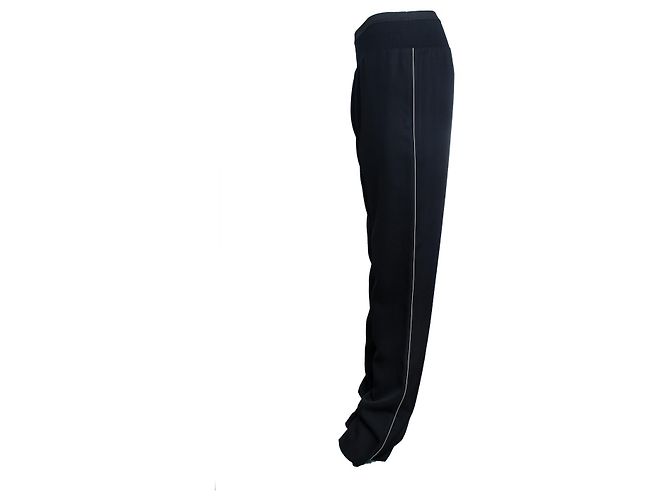 Haider Ackermann Haider Ackerman, pantalón negro con ribete blanco - vista 2